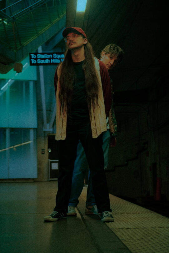 Alternative band The Standby in a subway station